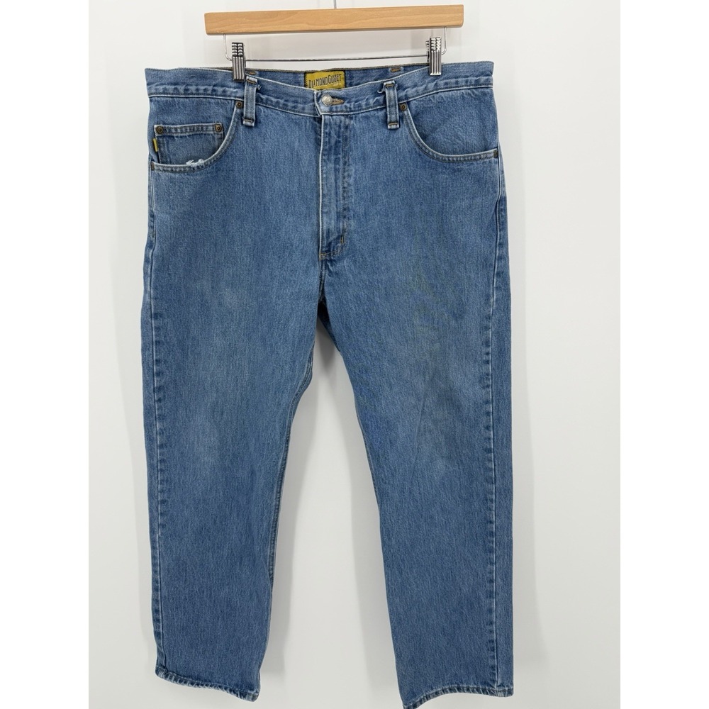Diamond Gusset‎ Jeans Mens 38x31 Blue Denim Straight Leg Made In USA Comfort Fit